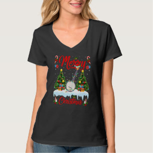 Banjo Music  Lights Xmas Tree Santa Banjo Christma T-Shirt