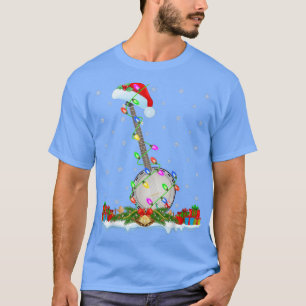 Banjo Music Lover Matching Santa Hat Banjo Christm T-Shirt