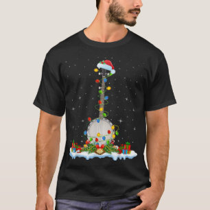 Banjo Music Lover Xmas Lighting Santa Hat Banjo Ch T-Shirt