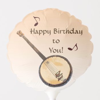 Banjo Musical Instrument Birthday Balloon by Bebops at Zazzle