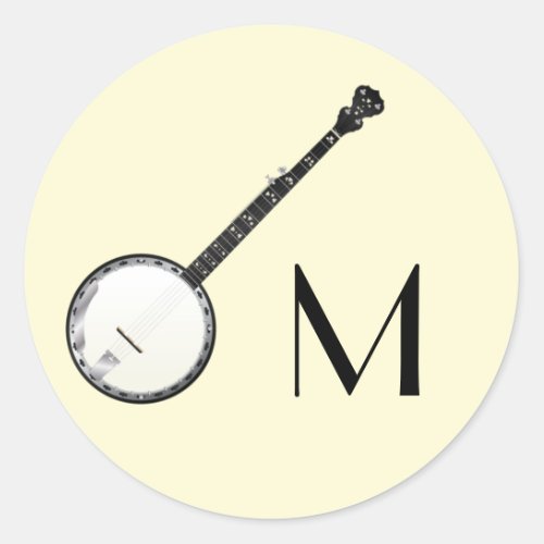 Banjo Musician Music Teacher Classic Round Sticker