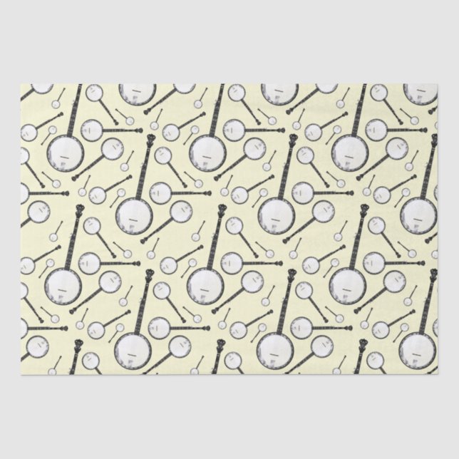 Banjo Musician Music Teacher Tissue Paper (Front)
