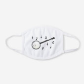 Banjo Musician Music Teacher White Cotton Face Mask (Front)
