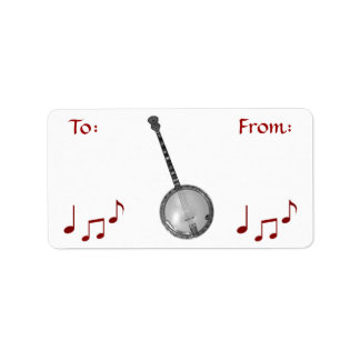 Banjo & Notes Gift Sticker Tag