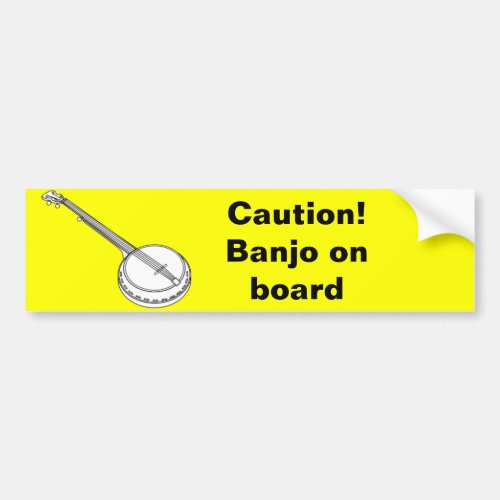 Banjo On Board Bumper Sticker