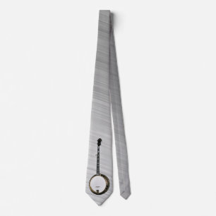 BANJO --ON BRUSHED PEWER NECK TIE