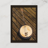 Banjo On Wood Music Instrument  Atc Business Card at Zazzle