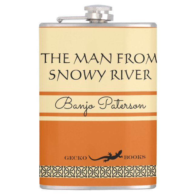 Banjo Paterson Retro Style Hip Flask (Front)