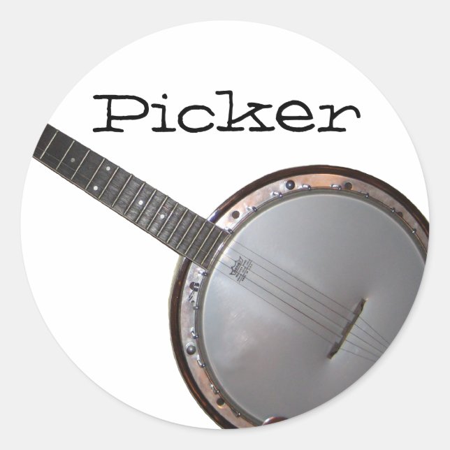 Banjo Picker Classic Round Sticker (Front)