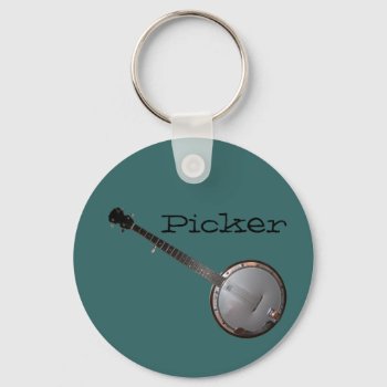 Banjo Picker Keychain by stradavarius at Zazzle