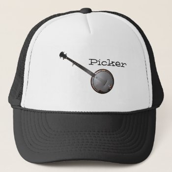 Banjo Picker Trucker Hat by stradavarius at Zazzle