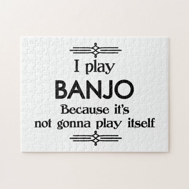 Banjo - Play Itself Funny Deco Music Jigsaw Puzzle (Horizontal)