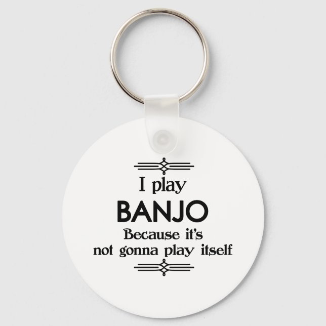 Banjo - Play Itself Funny Deco Music Keychain (Front)