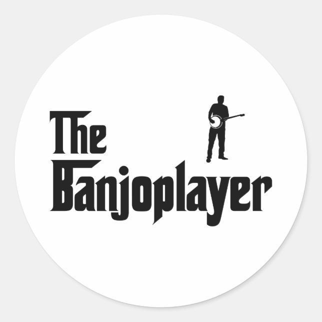 Banjo Player Classic Round Sticker (Front)