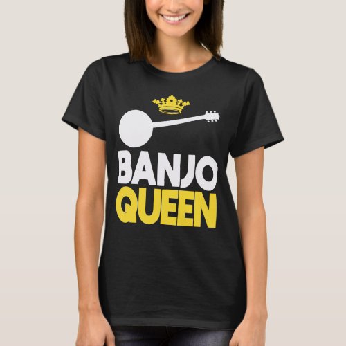 Banjo Player Queen Music Banjos Bluegras T_Shirt