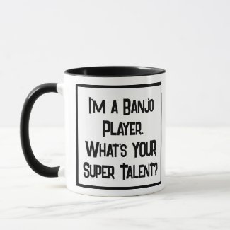 Banjo Player Super Talent. Two Tone Coffee Mug