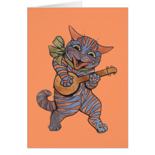 Banjo Playing Cat Cards