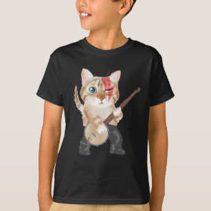 Banjo playing Cat Folk Country Music Lover T-Shirt