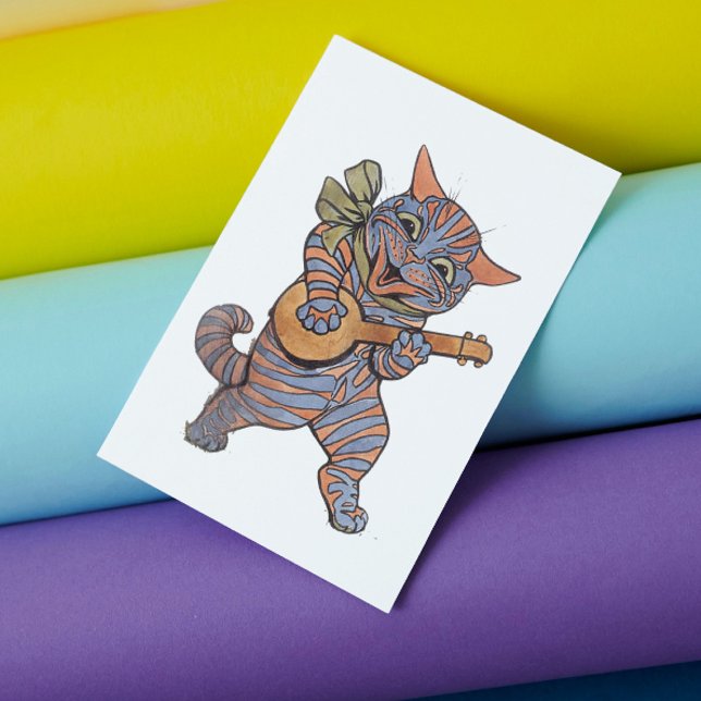 Banjo Playing Cat Postcard (Creator Uploaded)