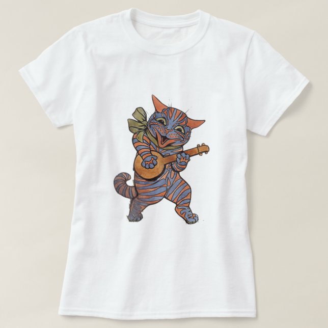 Banjo Playing Cat T-Shirt (Design Front)
