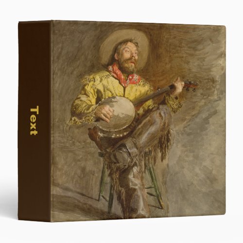 Banjo Playing Ranchero Singing Cowboy in Old West  3 Ring Binder