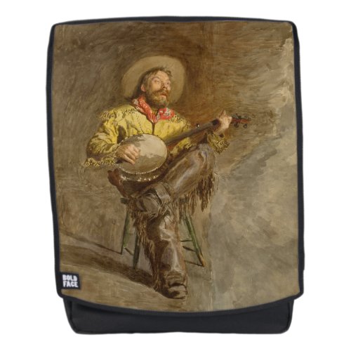 Banjo Playing Ranchero Singing Cowboy in Old West  Backpack