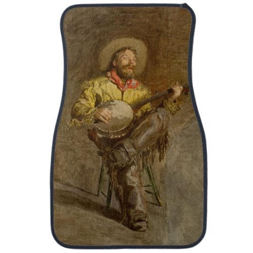 Banjo Playing Ranchero Singing Cowboy in Old West  Car Floor Mat