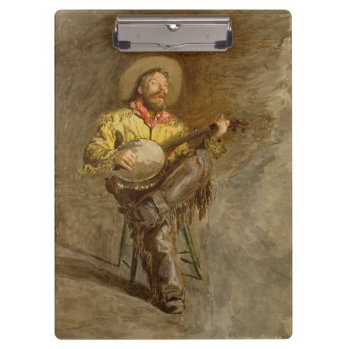 Banjo Playing Ranchero Singing Cowboy in Old West  Clipboard