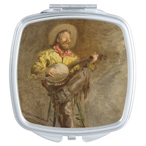 Banjo Playing Ranchero Singing Cowboy in Old West  Compact Mirror