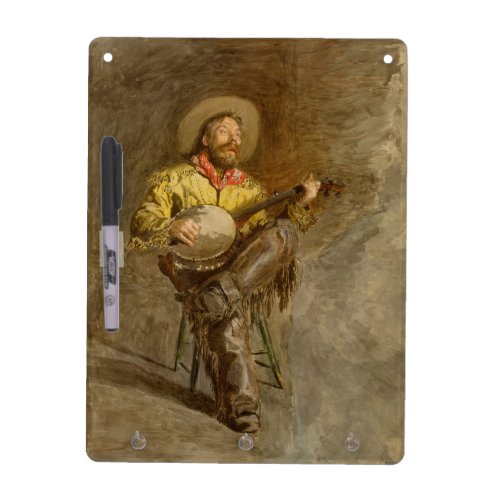 Banjo Playing Ranchero Singing Cowboy in Old West  Dry Erase Board