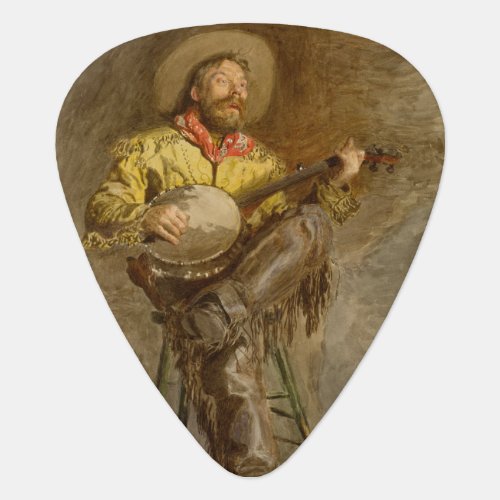 Banjo Playing Ranchero Singing Cowboy in Old West  Guitar Pick