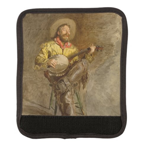 Banjo Playing Ranchero Singing Cowboy in Old West  Luggage Handle Wrap