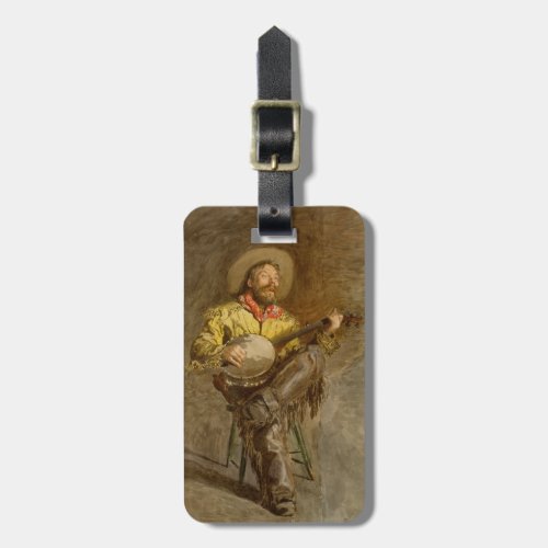 Banjo Playing Ranchero Singing Cowboy in Old West  Luggage Tag