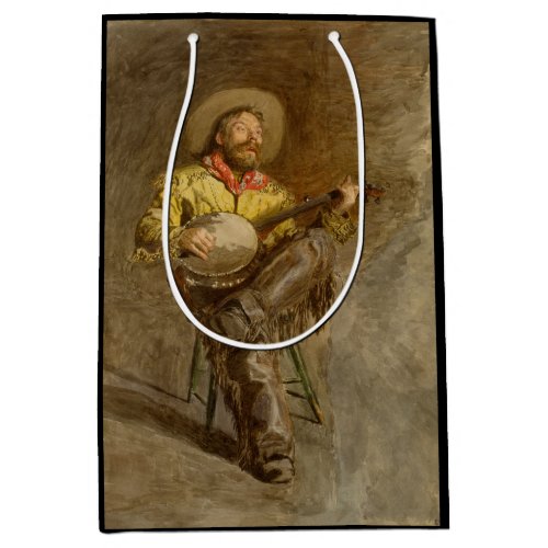 Banjo Playing Ranchero Singing Cowboy in Old West  Medium Gift Bag