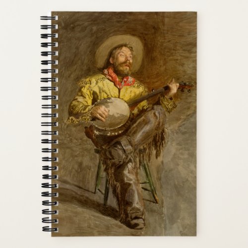 Banjo Playing Ranchero Singing Cowboy in Old West  Notebook