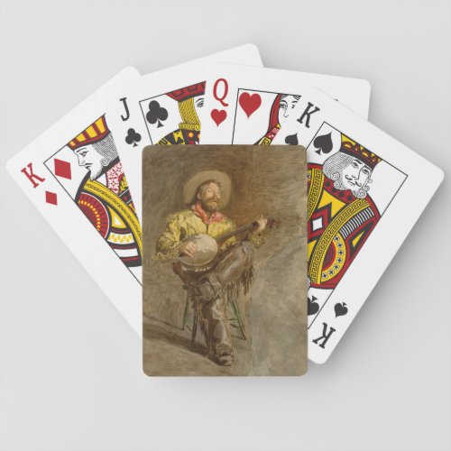 Banjo Playing Ranchero Singing Cowboy in Old West  Poker Cards