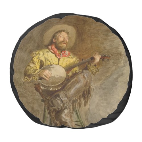 Banjo Playing Ranchero Singing Cowboy in Old West  Pouf