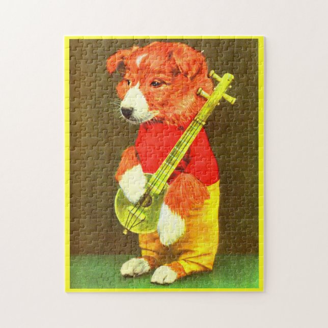 Banjo puppy jigsaw puzzle (Vertical)