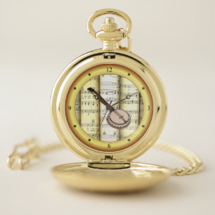 Banjo ~ Rolled Sheet Music ~ Gold Ring ~ * ~ Pocket Watch
