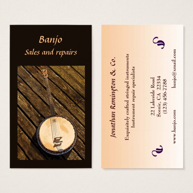 Banjo Sales and Repairs Business Card