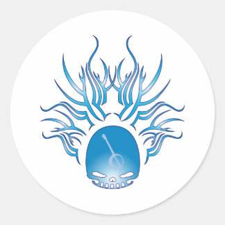 Banjo Skull Classic Round Sticker