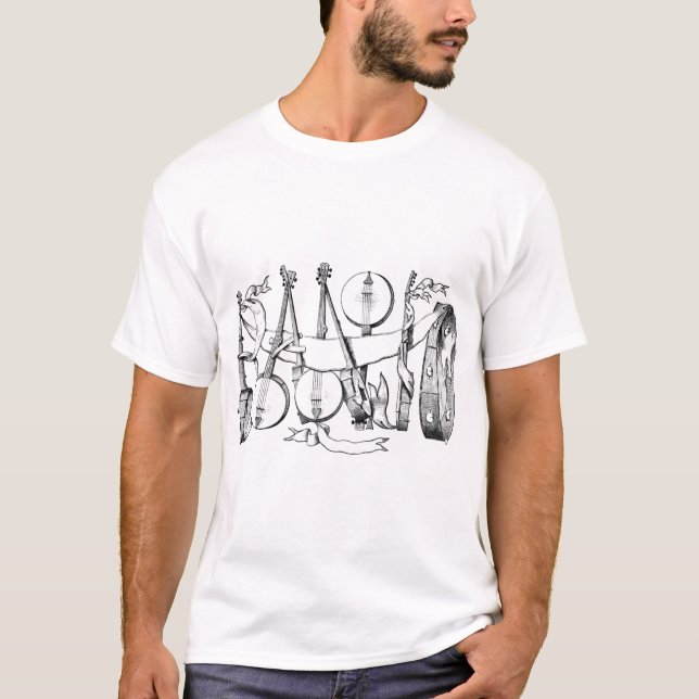 banjo spelled with banjos illustration art  T-Shirt (Front)