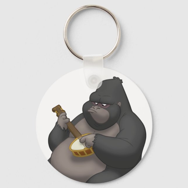 Banjo-Strummin' Gorilla Keychain (Front)