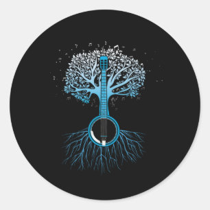 Banjo Tree Country Music Bluegrass Musician Gift Classic Round Sticker