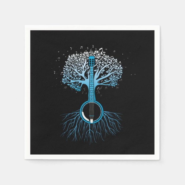 Banjo Tree Country Music Bluegrass Musician Gift Napkins (Front)