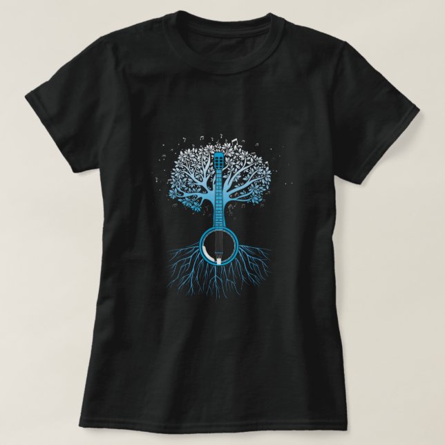 Banjo Tree Country Music Bluegrass Musician Gift T-Shirt (Design Front)