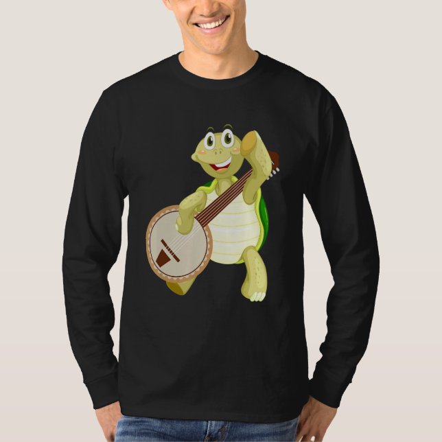 Banjo Turtle Turtle Playing Banjo T-Shirt (Front)
