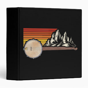 Banjo Vintage Mountains Bluegrass Folk Music Banjo 3 Ring Binder