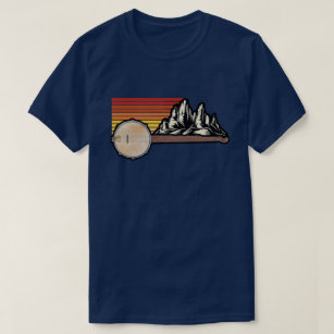 Banjo Vintage Mountains Bluegrass Folk Music Banjo T-Shirt