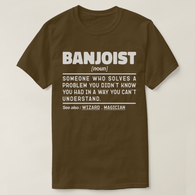 Banjoist Noun Definition Orchestra Member Musician T-Shirt (Design Front)